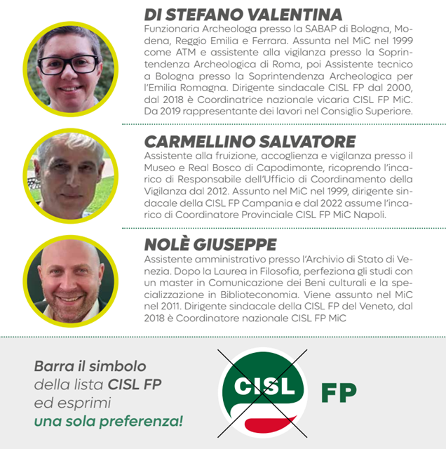 ELEZIONI CONSIGLIO SUPERIORE DEL MIC - LISTA CISL FP | Cisl Fp | Ministero della Cultura