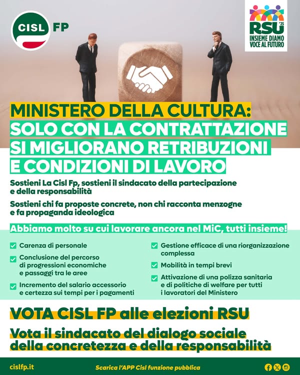 Sostieni la Cisl Fp: partecipazione e responsabilità | Cisl Fp | Ministero della Cultura